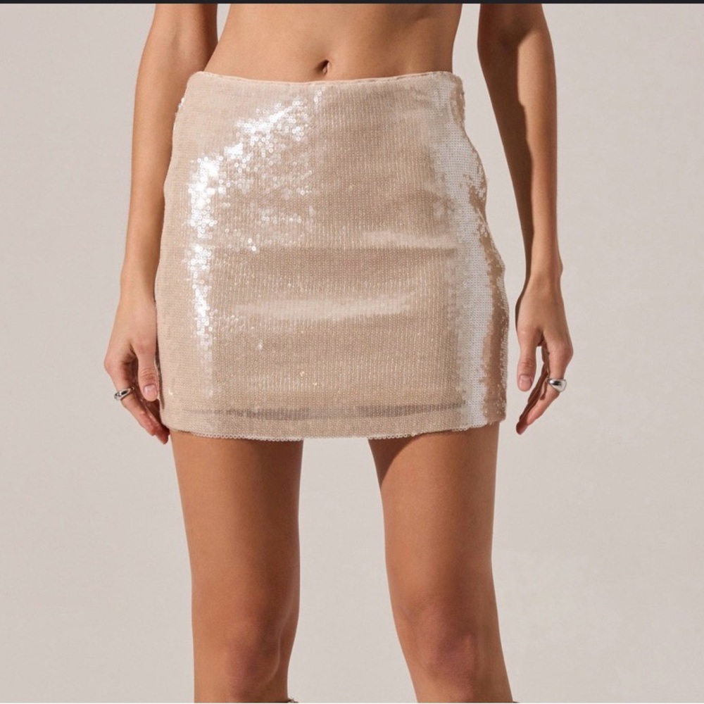 Astr Darby Sequin Mini Skirt